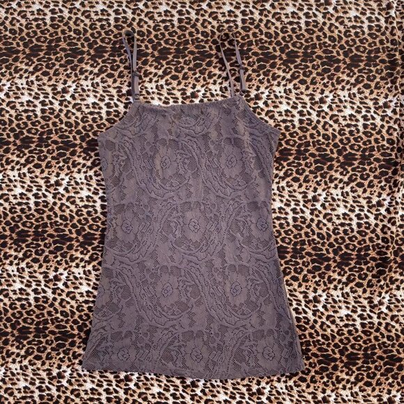 ♡︎ whimsical brown lace tank top ♡︎ - Picture 3 of 8